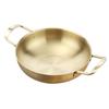 Luzhengyang Spanish Style Stainless Steel Paella Pan -, Fast Heating, Stick - for Camping and Home Cooking - Mini Hot Pot Cookware - Golden 22cm view 3