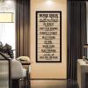House Rules Metal Wall Art, Christian House Rules Wall Decor, Metal Bible Verse Sign, Inspirational Quotes Decor, Modern Artwork for Living Room, Religious Gifts (Gold, 59"x32"|150x81cm) view 3