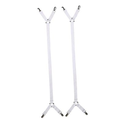 Luzhengyang Set of 2 Elastic Bed Sheet Fasteners Straps Grippers - Keep Your Sheets Firmly in Place - Adjustable Clips for Fitted Flat Sheets - for All Bed Sizes - 2.3m - White