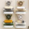HYAOYMEND Butterfly suction cup soap box wall mounted non-punch household high-end bathroom wall high-end drain soap box view 3