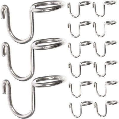 NPQPNAFC 15pcs Saving Connection Stainless Steel Hook Wardrobes Space Buckle Clo Hooks Wardrobe Connecting Clips Multi-Layer Metal for Mini Cabinet Clothes Connector Hanger Hangers(Silver,4.7X2.5cm)