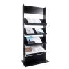 Floor-Standing Magazine Rack Floor Standing Magazine Rack Information Rack Vertical Brochure Newspaper and Magazine Rack 4 Tier Classic Wooden Newspaper Display Stand Information Rack(Black) view 1