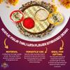 LUXCKY Golden Decorative Designer Roli Chawal/Rice Holder, Kumkum Haldi Holder Rakhi Pooja Thali Indian Festival Diwali Pujan Mandir Tika Roli Plate (Round Shape) view 3