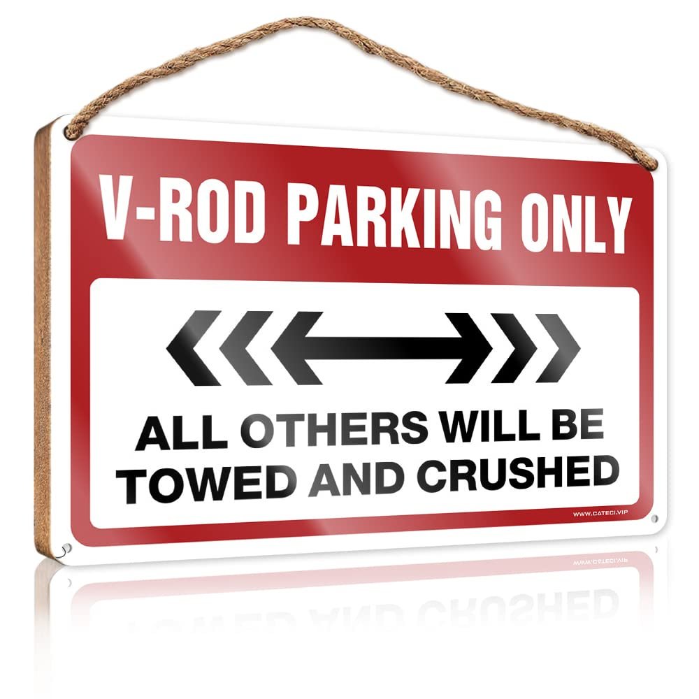ADWD Signs for Kitchen V-Rod Parking Only Wooden Sign Office Decor Dorm Room Accessories(20X30CM)