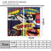 Art Blackout Window Curtain, Comic Book Inspired Style Wooow Omg Eyes Reading Panels Lines Excitement Action Print for Home Kitchen Livingroom Coffee Room Window Curtain 2Panel 52"W X 96"L view 2