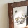 Floor-Standing Magazine Rack Wide 3 Pocket Magazine Rack - Wood Newspaper Rack Storage Holder Standing Newspaper Stand for Books, Newspapers, Living Room, Office, Home Decor, Walnut Information Rack view 3