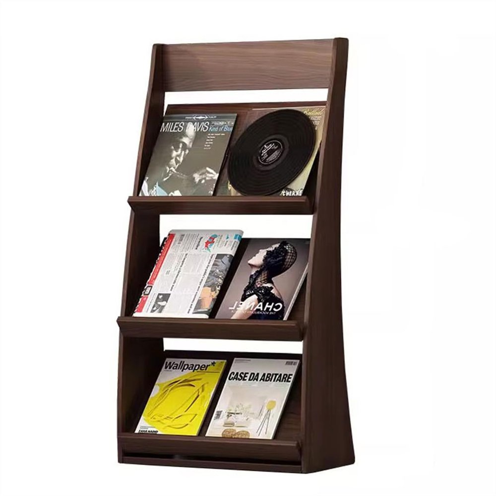 YXIANG56Q Floor-Standing Magazine Rack Brochure Display Stand Magazine Storage Rack Floor-Standing Storage Bookshelf Vertical Leaflet Display Rack Folding Periodical Rack Information Rack