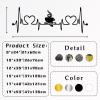 LARNT Coffee Love Metal Wall Decor, Line Heartbeat Wall Art, Coffee Cups Metal Wall Art, Coffee Sign, Dining Room Wall Decor, Kitchen Wall Decor, Dining Table Wall Decor (Silver, 8"x24"|21x60cm) view 4