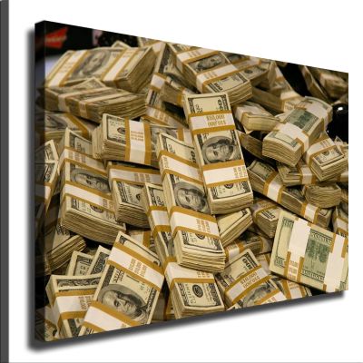 Money Million Dollars Motivational Canvas Wall Decor Art Painting Prints on Modern Posters Prints Artwork for Living Room, Bathroom,Bedroom,Home (12x18inch,Unframed)