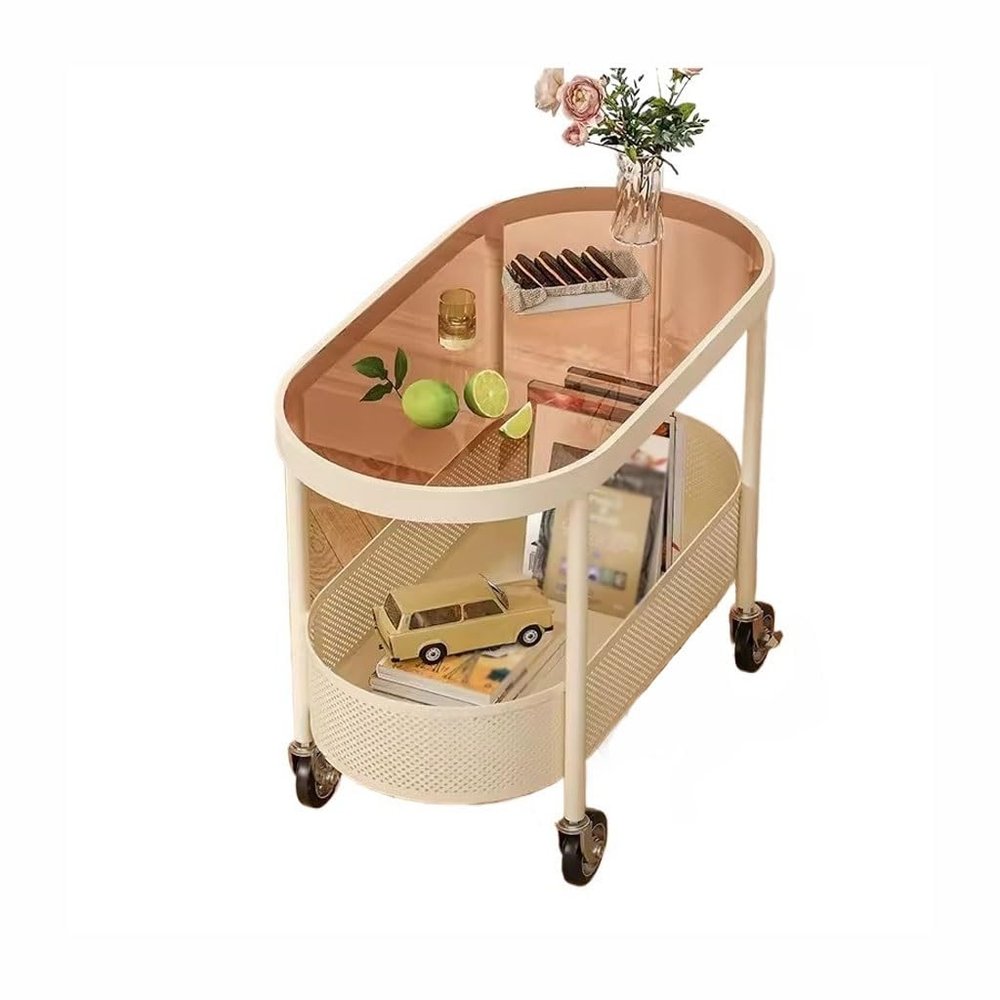 YOUQUEEN Coffeetable Nordic Fashion Simple Movable Living Room Sofa Side Table Home Bedside Small Coffee Table Coffee Tables for Living Room(B)