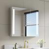WELLFOR 36" X 30" LED Medicine Cabinet with Mirror, Double Opening Door, Recessed or Surface Cabinet Mirror, Bathroom Mirror Cabinet, Medicine Cabinet with Lights with Outlets & USB Ports view 1