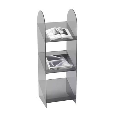 Floor-Standing Magazine Rack Magazine Rack Floor Display Storage Rack Acrylic Creative Simple Books and Brochure Display Stand Floor-Standing Newspaper Rack Storage Bookshelf Information Rack(Gris,S)