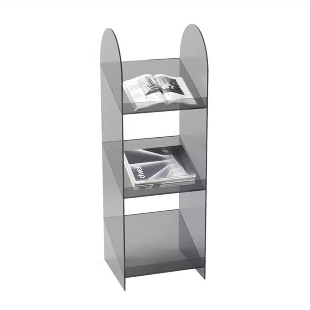 Floor-Standing Magazine Rack Magazine Rack Floor Display Storage Rack Acrylic Creative Simple Books and Brochure Display Stand Floor-Standing Newspaper Rack Storage Bookshelf Information Rack(Gris,S)