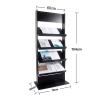 Floor-Standing Magazine Rack Floor Standing Magazine Rack Information Rack Vertical Brochure Newspaper and Magazine Rack 4 Tier Classic Wooden Newspaper Display Stand Information Rack(White) view 2