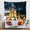 Loccor St. Basils Cathedral Tapestry Wall Hanging Russian Moscow Kremlin and St Basil's Cathedral Dusk Photo Wall Tapestry for Home Living Room Dorm Holiday Wall Decor,204x118 Inches view 2