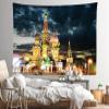 Loccor St. Basils Cathedral Tapestry Wall Hanging Russian Moscow Kremlin and St Basil's Cathedral Dusk Photo Wall Tapestry for Home Living Room Dorm Holiday Wall Decor,204x118 Inches view 3