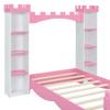 SOFTSEA Twin Size Princess Bed with Storage Shelves, Castle Shaped Bed for Kids, Twin Size Bed Frame for Girls, Kids Twin Bed Frame, No Box Spring Needed, White view 4