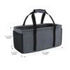Covers & All Extra Large Utility Tote Bag with Wireframe, Collapsible Reusable Shopping Grocery Bag, Mesh Pockets (Charcoal Gray, 23.5''L x 11''W x 11.5''H) view 2
