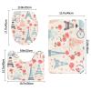 YYHWHJDE Three Piece Set Bathroom Rug : Water Absorbent Dry Fast Bathroom Floor Mats,Non-Slip, Durable,Does Easy to Clean Romantic Paris Eiffel Tower Bycicle Printing view 2