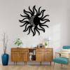 Aportif Sun and Moon Metal Wall Decor, Sun Wall Decor, Moon Metal Wall Art, Nature Decorations, Cutout Artwork, Living Room Decor(Silver, 24"x24" | 60x60 cm) view 2