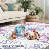 Painted Flowers Area Rug, Simple Blue Pink Flowers Non Slip Carpet, Fade Resistant Easy Clean Rug for Woman Bedside Living Room Bedroom Kitchen Dining Room Decor Floor Mat - 4 ft x 6 ft view 4