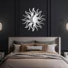 Aportif Sun and Moon Metal Wall Decor, Sun Wall Decor, Moon Metal Wall Art, Nature Decorations, Cutout Artwork, Living Room Decor (Silver, 19"x19" | 47x47 cm) view 1