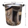 KLWQR Old Ancient Outhouse Large Foldable Laundry Basket Waterproof Lightweight Laundry Hamper Storage Bin Clothes Toys Organizer Bag with Handles for Home Bathroom Bedroom Dorm, style view 2