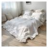 100% Linen Bedding Set Ruffle Duvet Cover and Pillowcases White Flounce Soft Bed Cover Set Queen King Double Size Quilt Cover (One Color Cover 140x210cm 3pcs) view 2