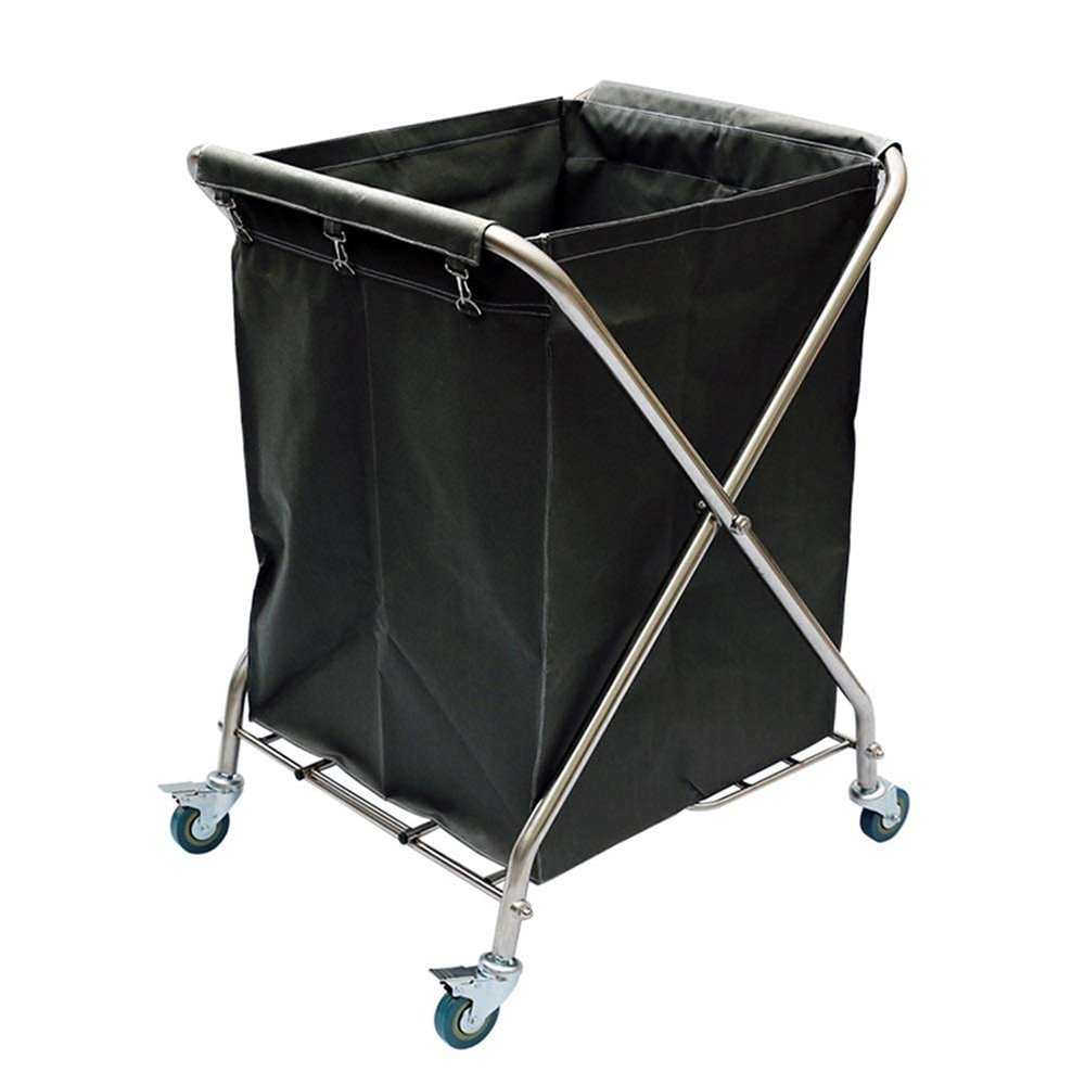 Laundry Sorter Cart Foldable Laundry Hamper, Rolling Hotel Sorter Cart Mobile Trolley for Storage Organize Dirty Clothes, Sturdy Basket with Wheels