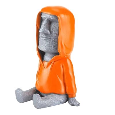 YPDJVLTI Creative Statues Easter Island Head Statue Retro Resin Statues and Sculptures for Premium Desk Shelf Decor Figurines