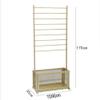 GRRICEPL Freestanding Ribbon Storage Rack Spool Holder Organizer, 9 Tier Metal Scarf Storage Holder, with Removable Movable Crossbar and Metal Shelf Basketr(Gold,90x35x170cm) view 2