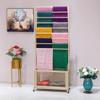 GRRICEPL Freestanding Ribbon Storage Rack Spool Holder Organizer, 9 Tier Metal Scarf Storage Holder, with Removable Movable Crossbar and Metal Shelf Basketr(Gold,90x35x170cm) view 3