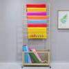 GRRICEPL Freestanding Ribbon Storage Rack Spool Holder Organizer, 9 Tier Metal Scarf Storage Holder, with Removable Movable Crossbar and Metal Shelf Basketr(Gold,90x35x170cm) view 4