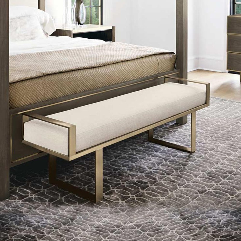 Bench for End of Bed, Modern Ottoman Bench Entryway Shoe Bench Linen Fabric Upholstered Footrest Stool Dining Bench with Metal Legs for Kitchen, Living Room, Bedroom, Hallway Porch(80x35x45cm(31.5x13.