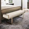 Bench for End of Bed, Modern Ottoman Bench Entryway Shoe Bench Linen Fabric Upholstered Footrest Stool Dining Bench with Metal Legs for Kitchen, Living Room, Bedroom, Hallway Porch(80x35x45cm(31.5x13. view 1