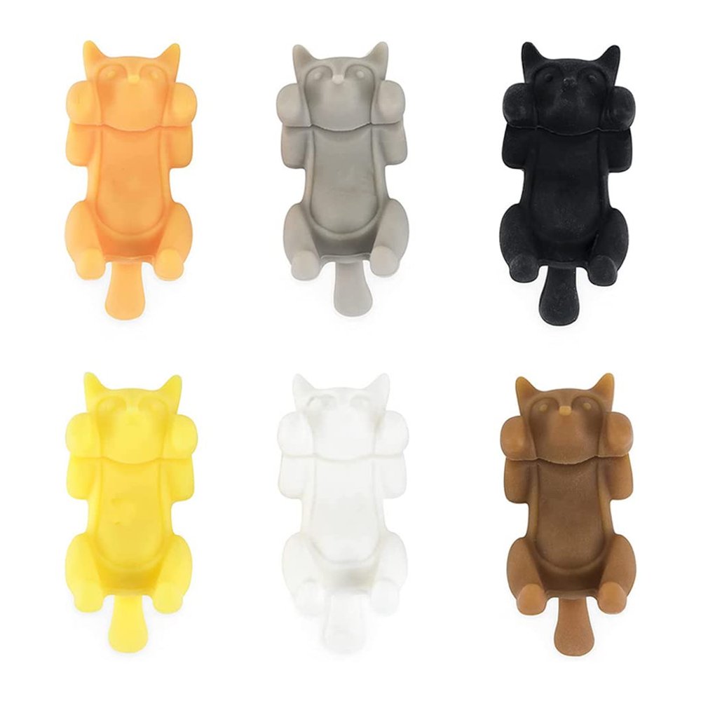 caralin 6Pcs Silicone Lying for Cat Shape Wine Glass Markers Cup Distinguisher Drink Cha Silicone