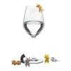 caralin 6Pcs Silicone Lying for Cat Shape Wine Glass Markers Cup Distinguisher Drink Cha Silicone view 2