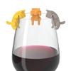 caralin 6Pcs Silicone Lying for Cat Shape Wine Glass Markers Cup Distinguisher Drink Cha Silicone view 4