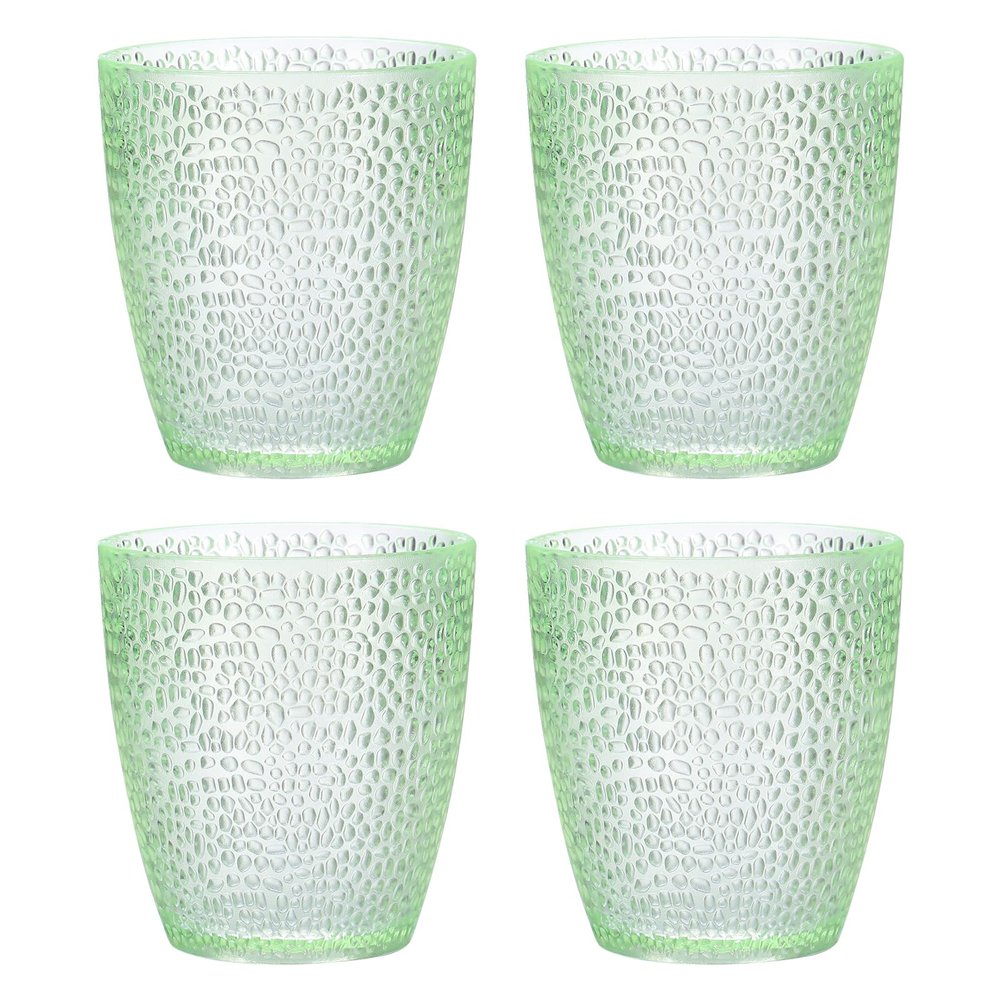 uxcell 7oz Acrylic Drinking Glasses, 4Pcs Plastic Reusable Tumblers Drinkware Unbreakable Water Glasses Cups Stackable & Dishwasher Safe for Home Outdoors Restaurant, Emerald