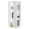 3 Tier Rotating Bookshelf 360 Display Floor Standing Bookcase Spinning Bookshelf Tower Tall Narrow Book Shelf Rotating Book Shelf Book Shelf Organizer for Bedroom Living Room -PVC Paint-free Board view 1