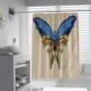 Wewoo Home Shower Curtain Decoration Set with Hooks Blue Butterfly (1896) by Albert Bierstadt Shower Curtains Breathable Quick Dry Bathroom Curtains W72xL90in view 1