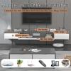 LIUSJMGH Floating TV Cabinet for 47-100 inch TVs, TV Console Unit with 2 Drawers, TV Stand with Shelving for Living Room, Entertainment Room(Brown,140cm) view 2