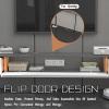 LIUSJMGH Floating TV Cabinet for 47-100 inch TVs, TV Console Unit with 2 Drawers, TV Stand with Shelving for Living Room, Entertainment Room(Brown,140cm) view 3