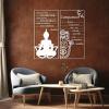 2 Pieces Buddha Quotes Metal Wall Decor, Inspirational Metal Wall Art, Metal Buddha Motivational Wall Art, Buddha Quotes Wall Art for Living Room, Zen Yoga Room Decor, Spiritual Gifts (White, 24 x 24 in / 60 x 60 cm) view 1