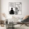 2 Pieces Buddha Quotes Metal Wall Decor, Inspirational Metal Wall Art, Metal Buddha Motivational Wall Art, Buddha Quotes Wall Art for Living Room, Zen Yoga Room Decor, Spiritual Gifts (White, 24 x 24 in / 60 x 60 cm) view 3