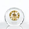 Baudville Engraved Clock Trophy - Gold Executive Crystal - Round Beveled Skeleton view 1