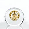 Baudville Engraved Clock Trophy - Gold Executive Crystal - Round Beveled Skeleton view 3