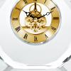 Baudville Engraved Clock Trophy - Gold Executive Crystal - Round Beveled Skeleton view 4