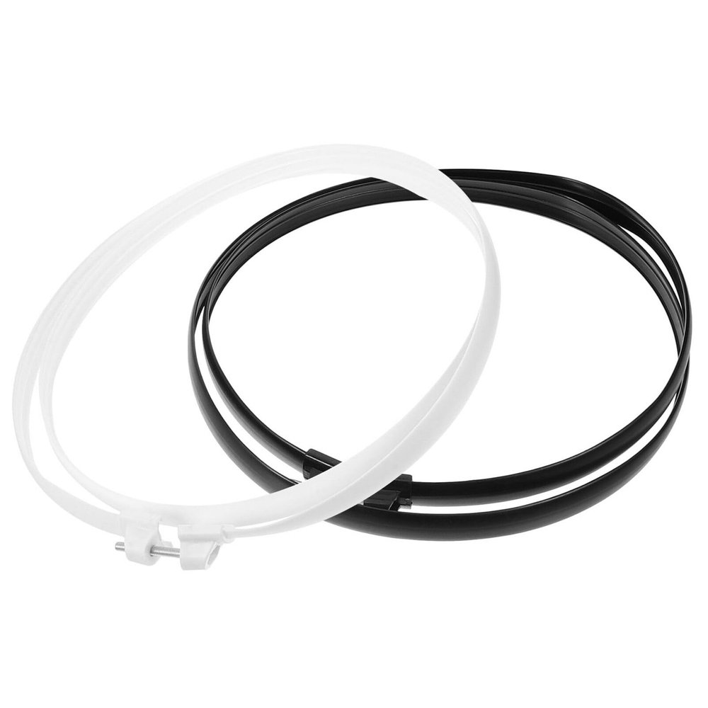 BESTOYARD 2Pcs Electric Fan Mesh Cover Fixed Ring, 16 Inch Electric Fan Binding Rings Band Replacement Electric Fan Grille Retaining Rings Plastic Hoop Fan Parts, 41.00X41.00X1.00CM, Black White
