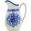 Polmedia Polish Pottery Pitcher UNIKAT - Morning Frost Pattern Handmade in Boleslawiec Poland + Certificate of Authenticity view 1